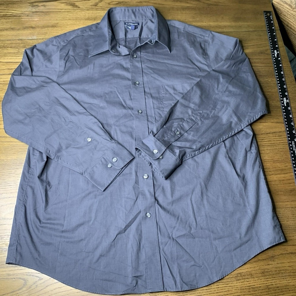 Croft & Barrow Wrinkle-Resistant Broadcloth Dress Shirt Size 18 34/35